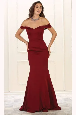 May Queen MQ1547 Off Shoulder Mermaid Evening Gown