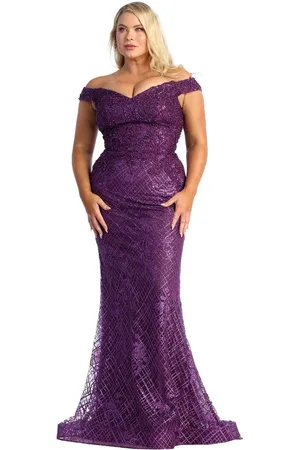 May Queen RQ7930 - Embroidered Sheath Evening Dress