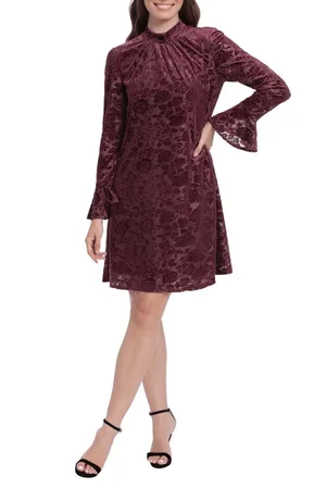 London Times T6425M - Velvet Short Floral Dress