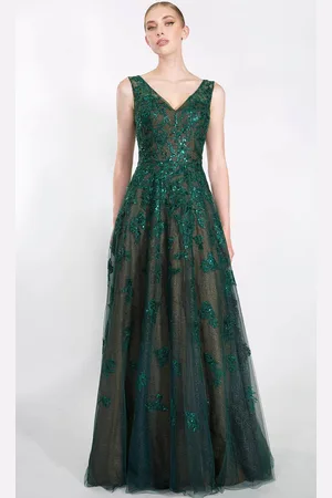 Janique 91222 - Embroidered A-Line Evening Gown