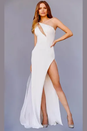 JOVANI 22791 - One Shoulder Long Cape Prom Gown