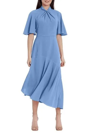 MAGGY G3570M - High Neck Asymmetrical Hem Formal Dress