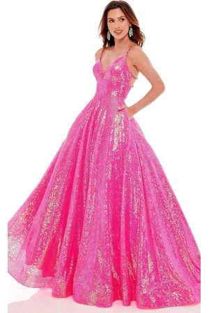 Rachel Allan 70130 Sequined Strappy Back Gown