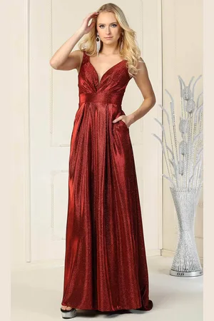 May Queen MQ1875 - Glitter V-Neck Formal Gown