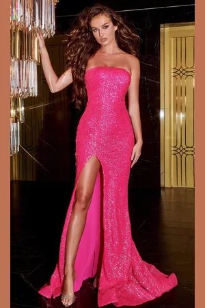 Portia and Scarlett PS22378 - Strapless Sequin Prom Dress