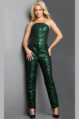 JOVANI 09627 - Two-Piece Set Corseted Pant Suit