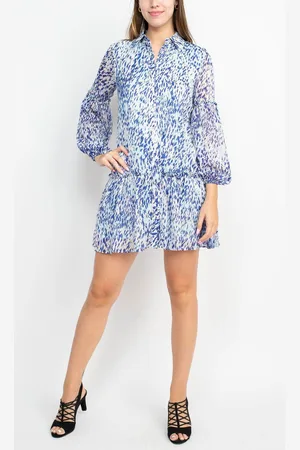 LAUNDRY HU07D31 - Collared Print Short Dress