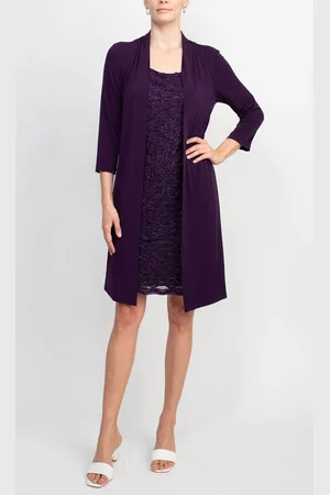 Connected Apparel TKH40623 - Metallic Long Sleeve Evening Dress