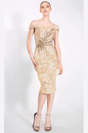 Janique 925 - Off Shoulder Sheath Cocktail Dress