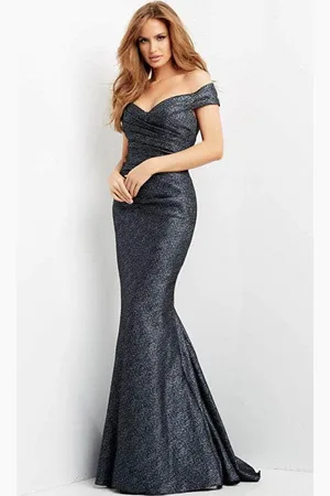 JOVANI 05459 - Off-shoulder Sweetheart Neck Long Gown