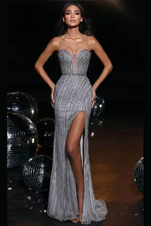 Portia and Scarlett PS23956 - Sheer Inset Glittered Dress
