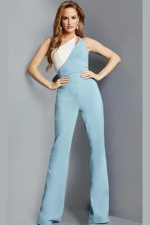 JOVANI 08011 - Asymmetric Cutout Jumpsuit