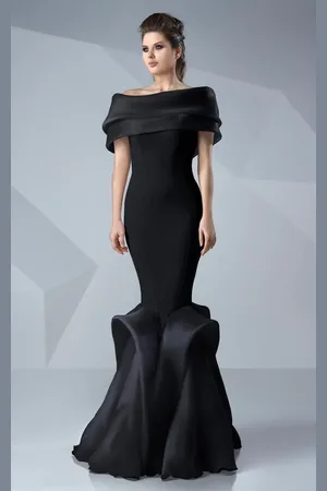 MNM Couture Sleek Off-Shoulder Mermaid Dress G0620