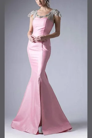 Andrea and Leo A5007 - Beaded Scoop Neck Cutout Evening Dress