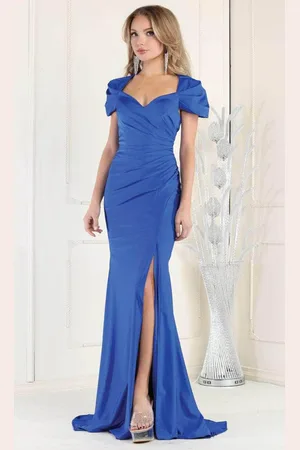 May Queen MQ1928B - Puff Sleeve Sweetheart Evening Dress
