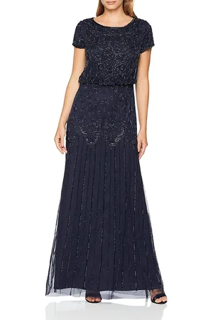 Adrianna Papell 191906600 Embellished Mesh Blouson Evening Dress