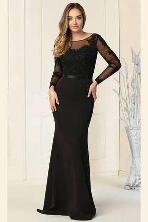 May Queen MQ1847 - Illusion Bateau Formal Gown