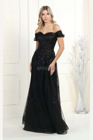 May Queen MQ1867 - Embroidered Accented Evening Gown