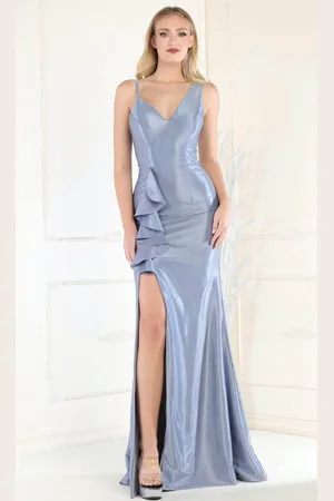 May Queen MQ1932 - Ruffle Ornate Evening Dress
