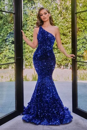 Portia and Scarlett PS22350 One-Shoulder Sequin Mermaid Gown