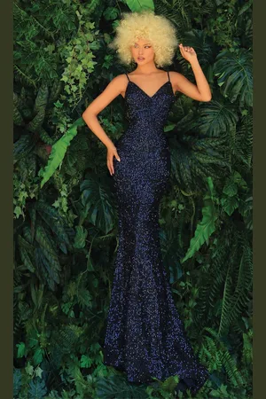 Clarisse 810108 Sequin V-Neck Mermaid Gown