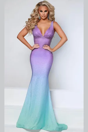 Johnathan Kayne 2501 - Embellished Sleeveless V-neck Long Dress