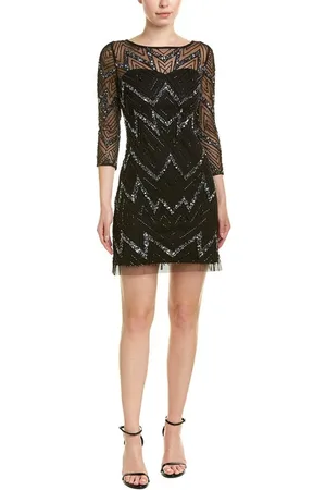 Aidan Mattox MD1E203483 Sequin Illusion Sheath Dress