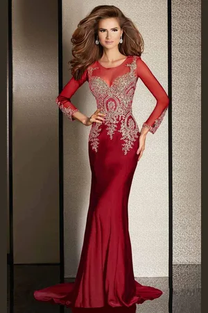 Clarisse M6203 Embellished Illusion Scoop Dress