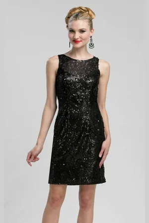 Sue Wong N3211 Sleeveless Jewel Illusion Sequined Sheath Dress