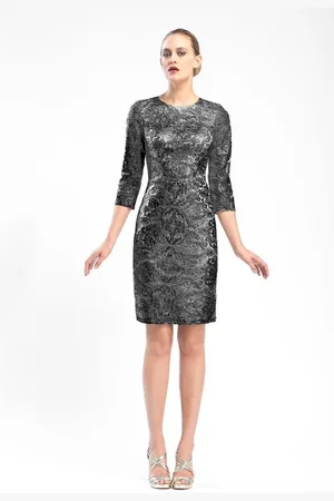 Sue Wong Jewel Neck Sheath Dress N5551