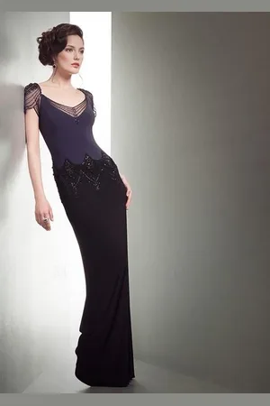 Mignon Mesh Ornate Two-Toned Sheath Dress VM1411
