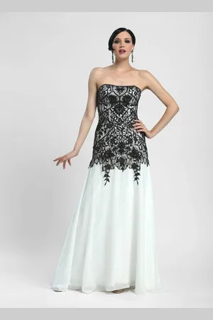 Sue Wong N4134 Strapless Lace Overlay A-line Gown