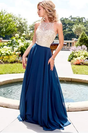 Clarisse 3465 Jewel Ornate Illusion Halter Gown