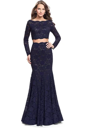 La Femme 25668 Two Piece Lace Mermaid Dress