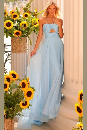 Clarisse 811229 - Flower Accent Halter Prom Dress