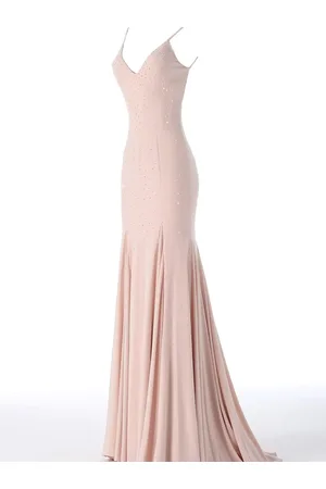 JOVANI 63563 Studded Backless Jersey Junior Prom Gown