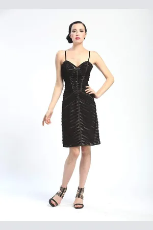 Sue Wong C4236 Spaghetti Straps Sheath Cocktail Dress