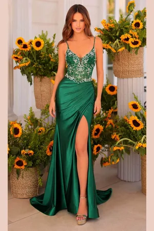 Clarisse 811205 - Jewel Accent Plunging V Neck Prom Dress