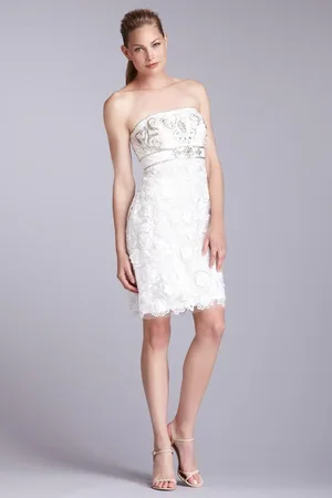 Sue Wong Strapless Embroidered Cocktail Dress N1216