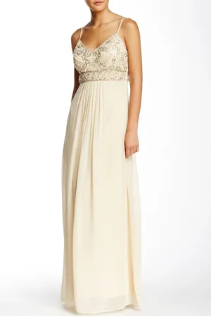 Sue Wong Sequined Bodice Empire Chiffon Dress N5100