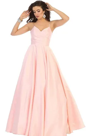 May Queen MQ1678 Spaghetti Straps Corset Back Long Satin Gown