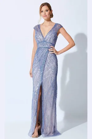 Ivonne D By Mon Cheri - 221D44 V-Neck Sheath Evening Dress