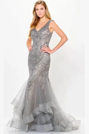 Ivonne D ID6210 - Allover Beaded Evening Dress