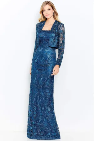 Cameron Blake 120602W Laced And Beaded Long Dress