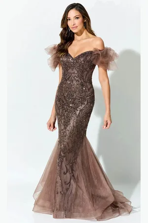 Ivonne D ID926 - Off-Shoulder Embellished Mother of the Bride Dress