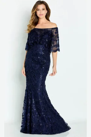 Cameron Blake CB135 - Off Shoulder Floral Lace Mother of the Bride Dress