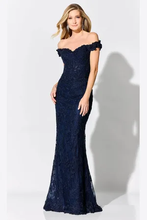 Ivonne D ID303 - Beaded Lace Evening Gown