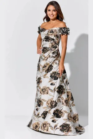 Ivonne D ID325 - Floral Brocade Evening Dress