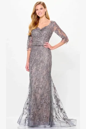 Ivonne D ID6207 - Floral Lace Evening Dress