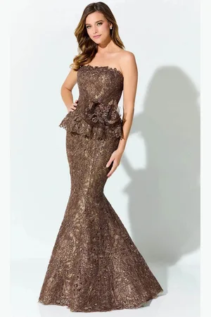 Ivonne D ID921 - Strapless Embroidered Evening Gown